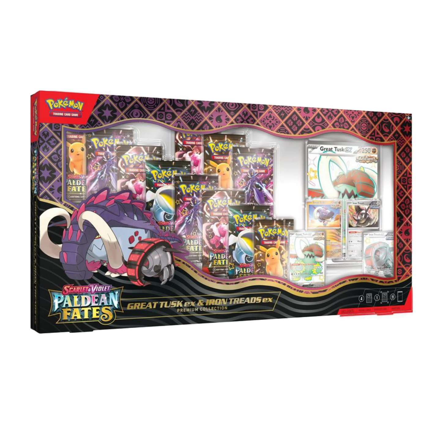 Paldean Fates Great Tusk ex & Iron Threads ex Premium Collection