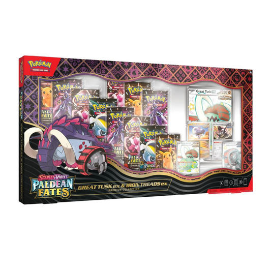 Paldean Fates Great Tusk ex & Iron Threads ex Premium Collection